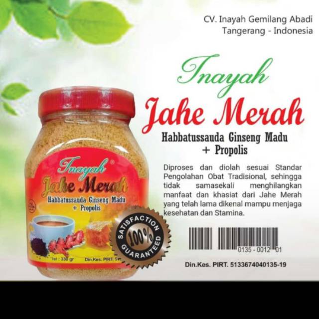 

JAHE MERAH INAYAH TOPLES 330gr