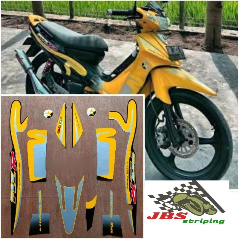 striping  yamaha f1z r fiz r Caltex kuning tahun 2000 2001 stiker lis f1zr fiz r fis r