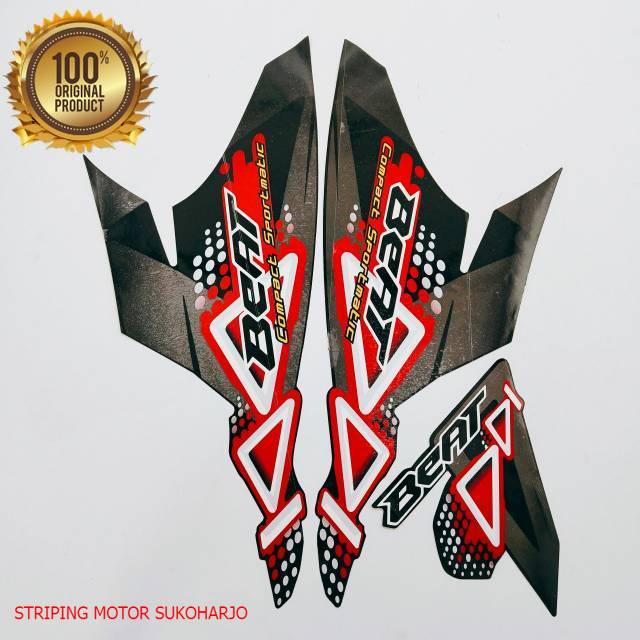 (ORI) striping honda beat karbu 2011 hitam kualitas original