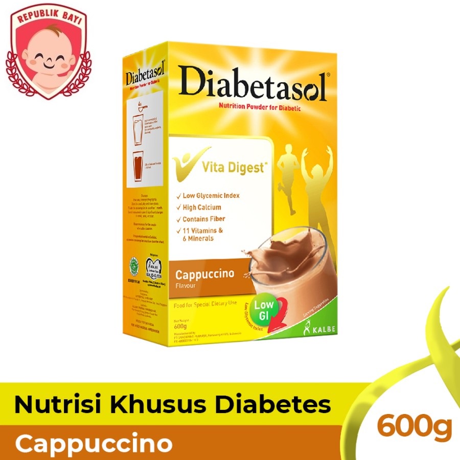 

Diabetasol Cappuccino 600gr 600 gr Minuman Nutrisi Diabetes MURAH FREE BUBBLE DUS