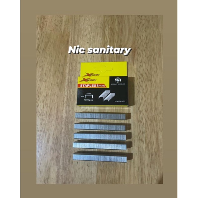 

Isi staples stapler Gun 8mm reffil tembak xander 1 ktk isi 1000 pcs