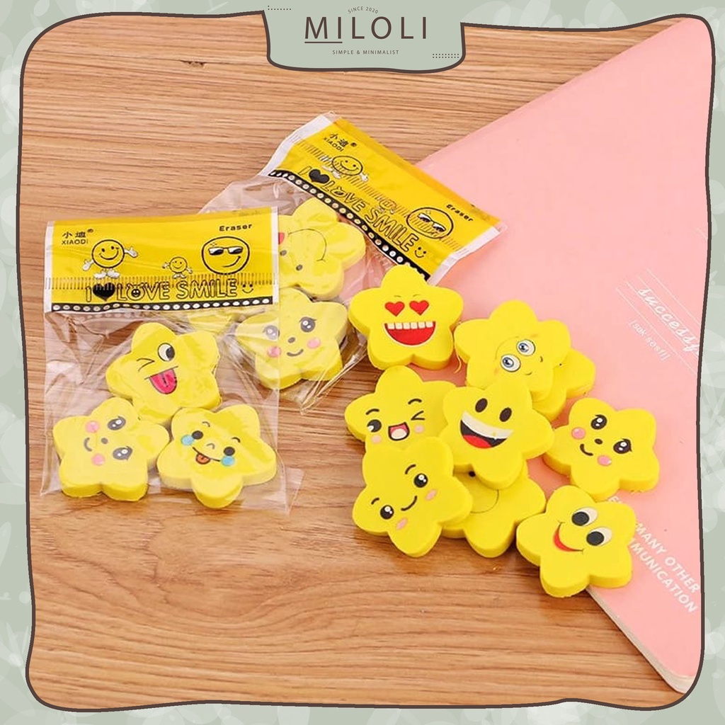 

[MILOLI] 1Pack Penghapus Cartoon MOTIF EMOJI Eraser Funny Stationery - OT014