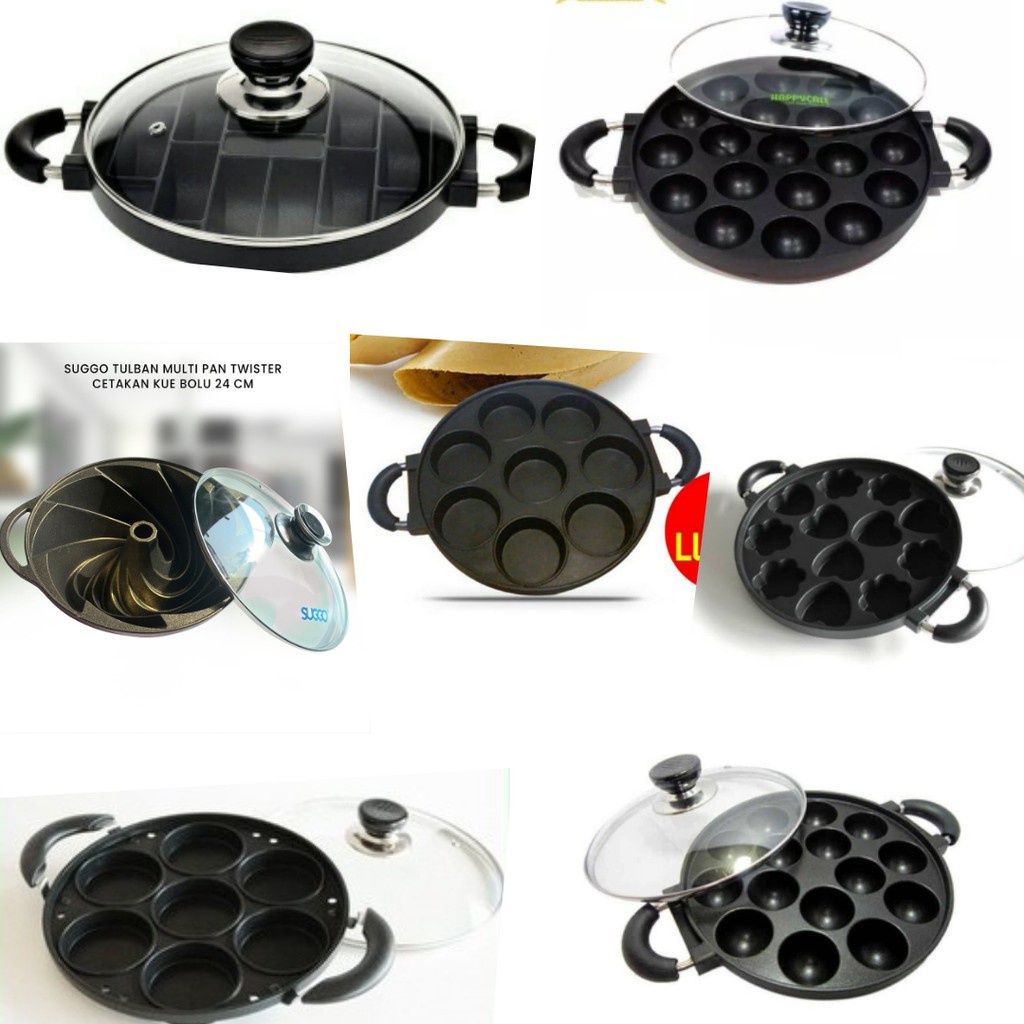 CETAKAN KUE TEFLON MARTABAK MINI SNACK MAKER 7 8 LUBANG PUKIS TULBAN TAKOYAKI CREPES PAN