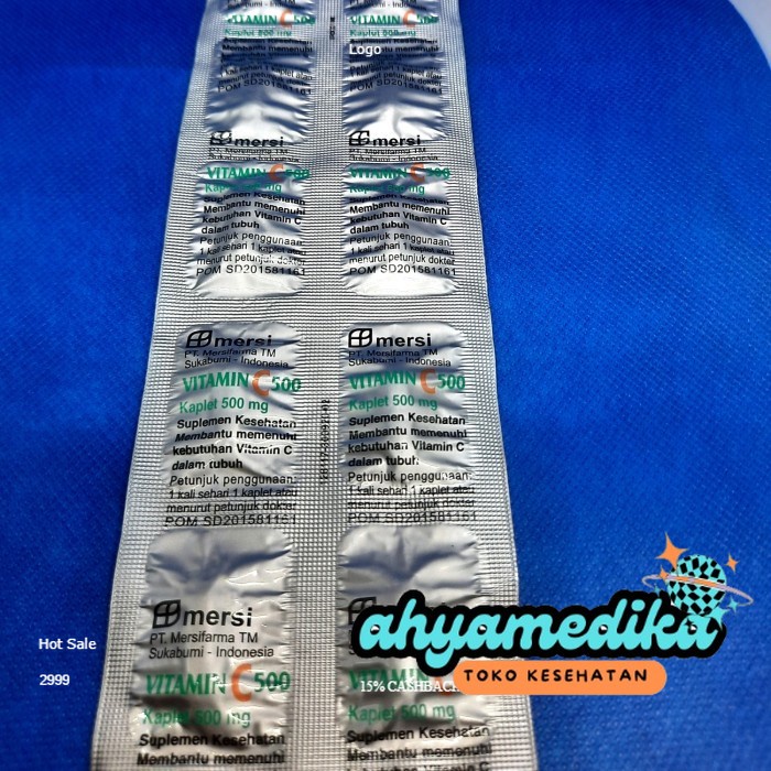 (BISA COD)- mersi vitamin c 500 PER  STRIP -ORIGINAL