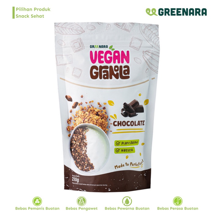 

[KUALITAS PREMIUM] Vegan Granola Choco 210gr / Granola Coklat Termurah