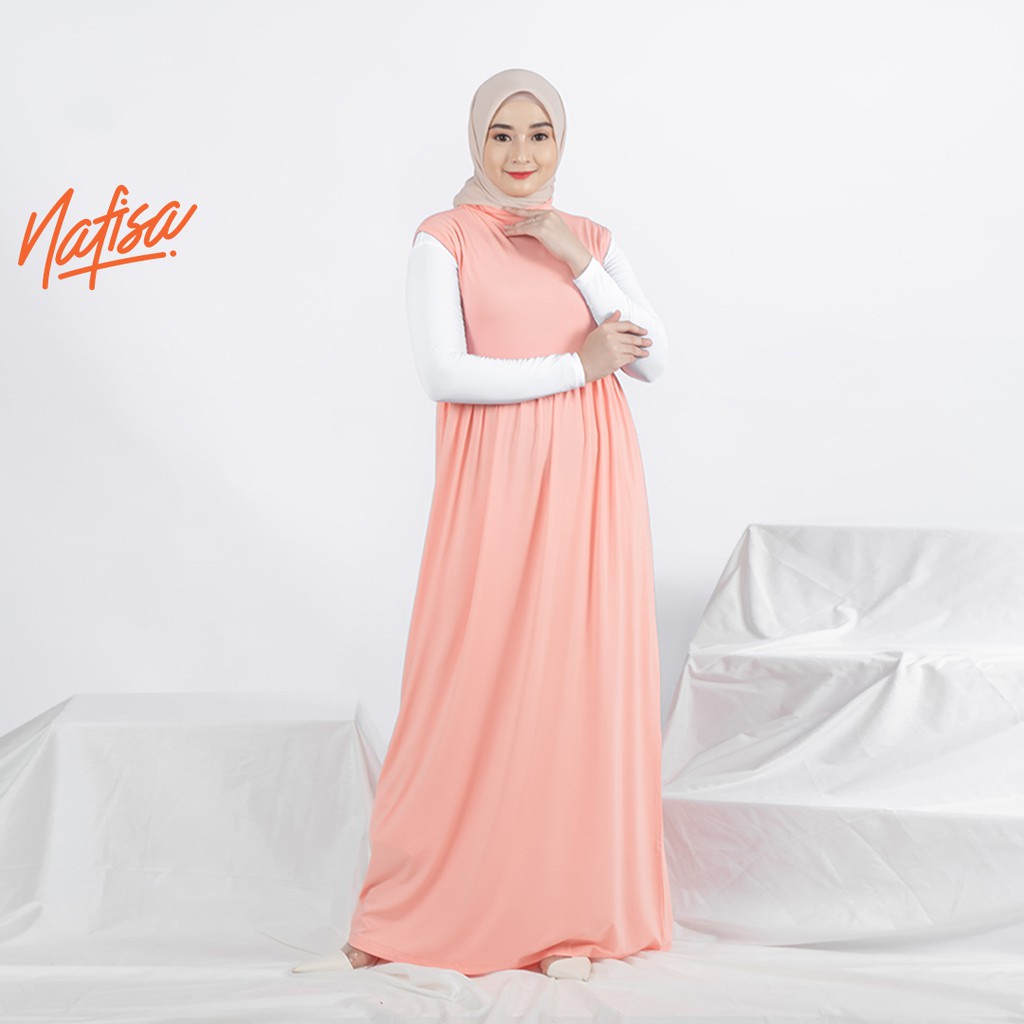 TERMURAH..Nafisa Inner Florentina | Inner Dress Wanita Tanpa Lengan | Dalaman Gamis Manset Baju Busa