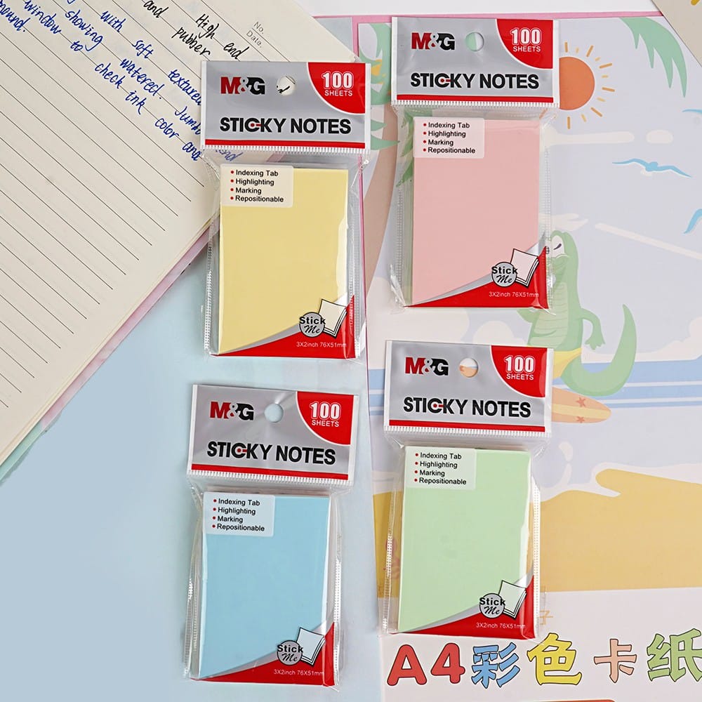 

M&G Sticky Notes Memo Tempel Warna Colorfull 100 Lembar (25 Lembar x 4 Warna)