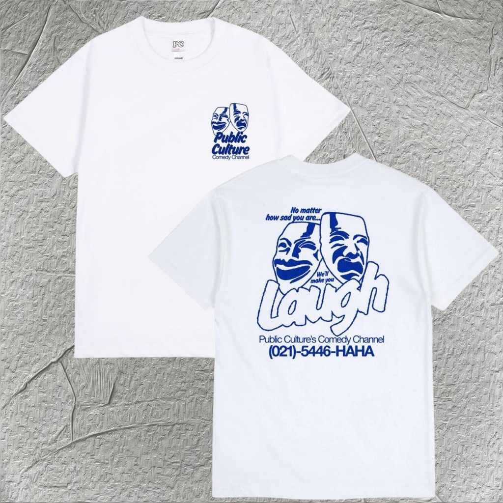 【HOT】 Public Culture - Comedy Tee - White Fashion T-Shirt