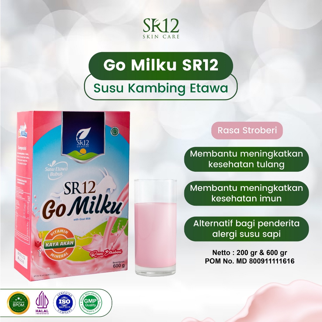 

SR12 GOMILKU STROBERI / SUSU KAMBING RASA STRAWBERRY / SUSU KAMBING ETAWA KUALITAS PREMIUM / IMUN BOOSTER