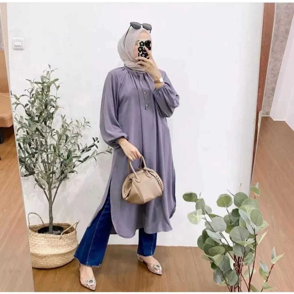 W & K - ZRX PAKAIAN WANITA MITA / MEISA TUNIK CRINCLE / Outfit Hijab Friendly Kekinian / OOTD Tunik 