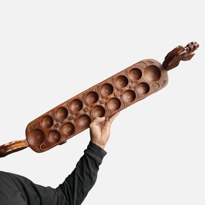 Dakon Congklak Alat Permainan Game Tradisional Kayu Jati Ukiran