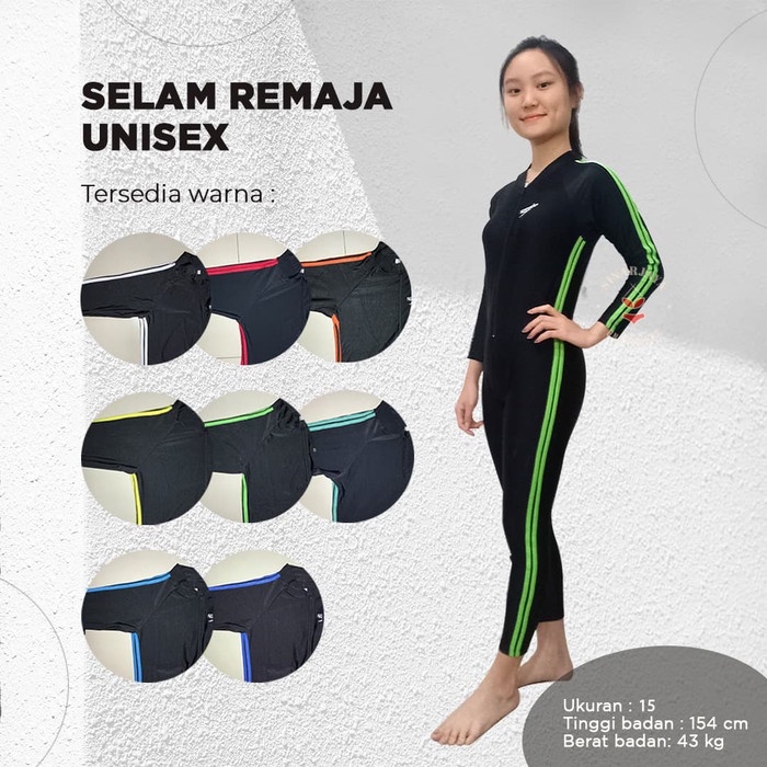 Baju Renang Selam Remaja Unisex - Merk Z3000S (uk. 13-15) - Putih, 13