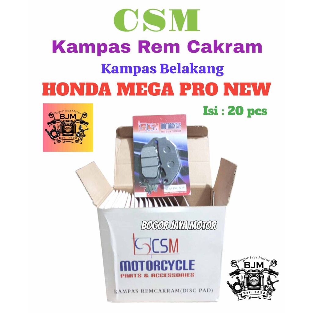 20 PCS CSM DISPAD BELAKANG MOTOR HONDA MEGA PRO NEW KAMPAS REM CAKRAM MEGA PRO NEW KAMPAS BELAKANG M