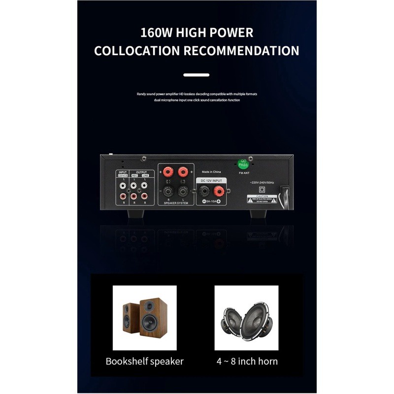 PROMO HEMAT 2000W AV-339A / BT-339A 2-Channel HiFi Stereo APE Karaoke Audio Ampli / Power Amplifier