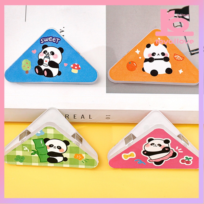 

COD✨Klip Segitiga Panda Kartun Klip Kertas Ujian Klip Sudut Buku Pegangan Klip Tiket Data