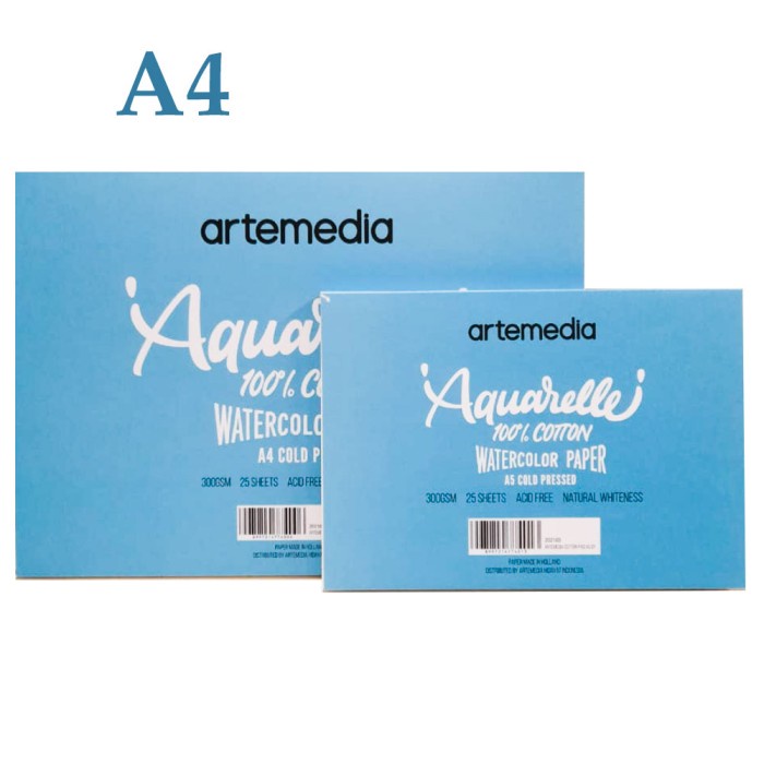 

Andriant Artemedia Watercolor Pad A4 - Cotton - Cold Pressed / Kertas Cat Air