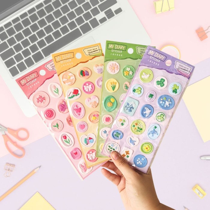 

Stiker Aesthetic DIY Floral PLANT STAMP Timbul Lucu Anti Air Deco Jurnal Scrapbook Korean