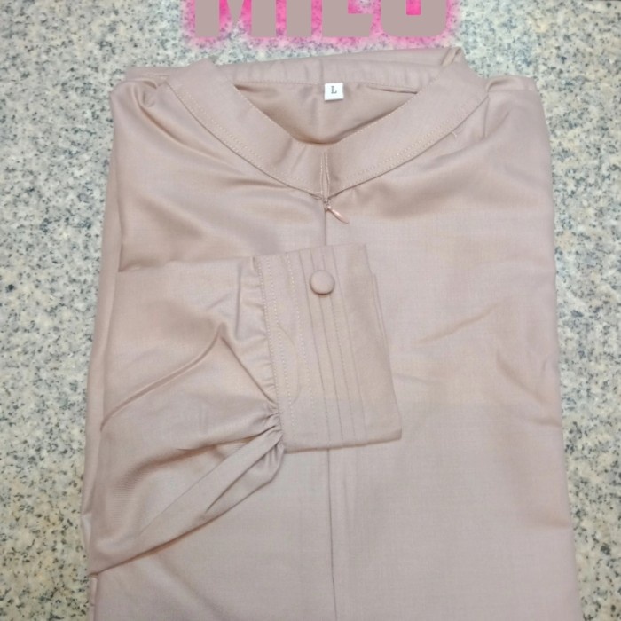 gamis polos katun toyobo /gamis wanita muslimah - milo, S