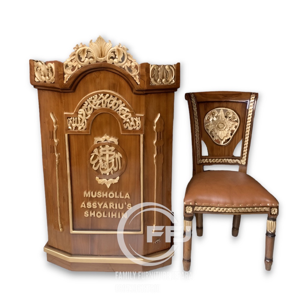 Podium mimbar masjid minimalis - Mimbar murah kayu jati