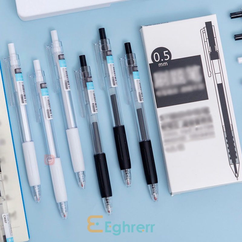

✨COD 1pc Pena Gel Dorong Sederhana Korean Style Pulpen Tinta Gel Hitam Retractable Portable Untuk Pelajar-Eghrerr