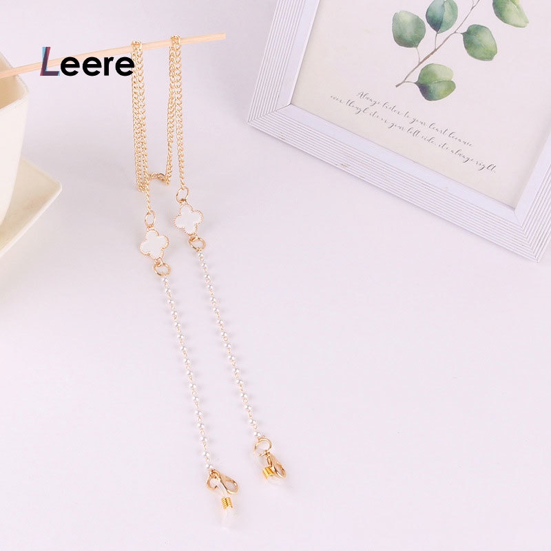 LEERE -Kalung Rantai Mutiara Gaya Korea Untuk Masker