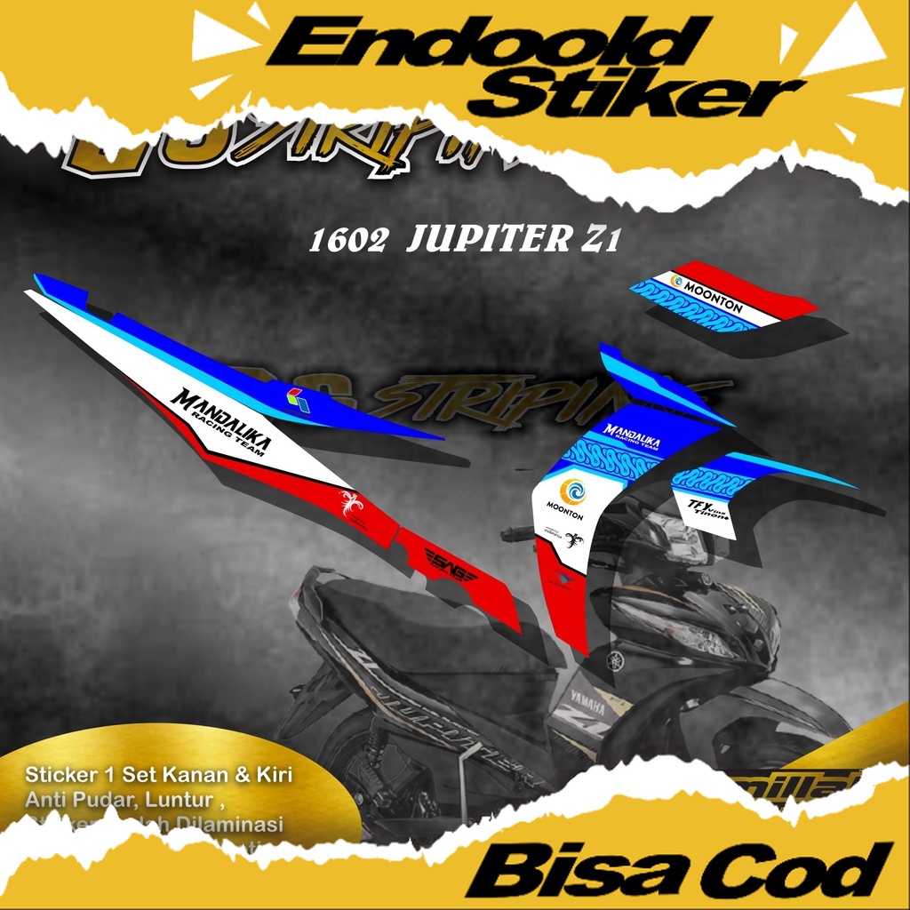 (COD)CODE 1602 Sticker Striping Motor YAMAHA JUPITER Z1 List Variasi Mandalika Keren  | glossy | rac