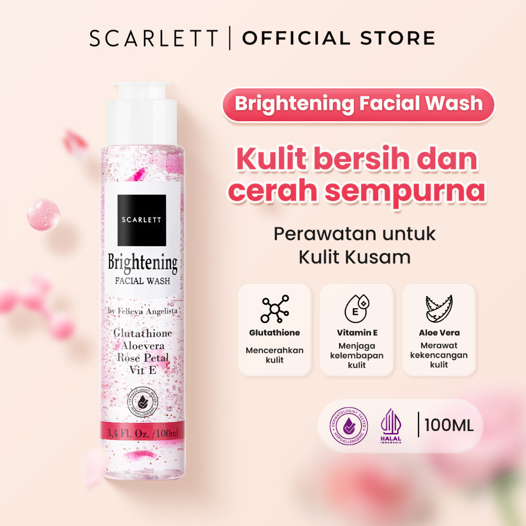 Scarlett Skincare Cleanser Whitening BRIGHTENING Facial Wash  Sabun Cuci Muka Clean and Clear untuk 