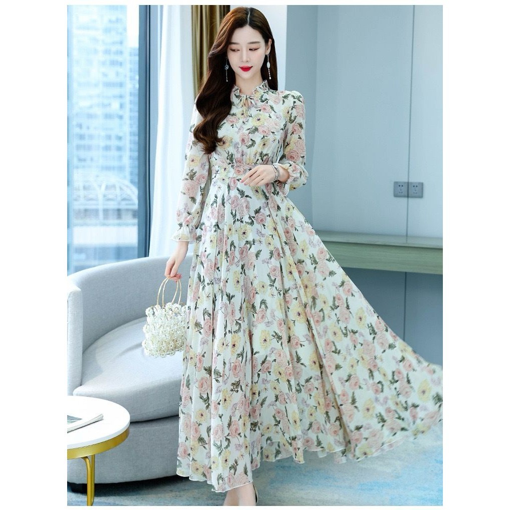 MAOMAO Gisel Le Long Maxi Dress Poli Gamis Wanita Muslim Gaun Korean Style