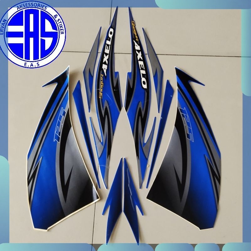 Stiker Striping Suzuki Axelo 125 r biru stiker motor  bagus