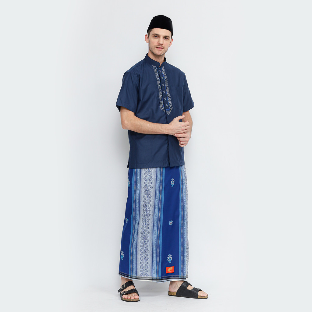 Sarung ATLAS Infinity Jacquard Warna Biru Putih 02