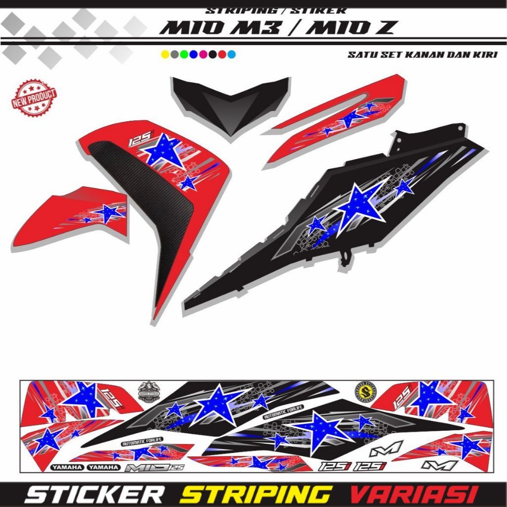 STIKER MOTOR VARIASI MIO Z MIO M3 STRIPING KEREN KEREN