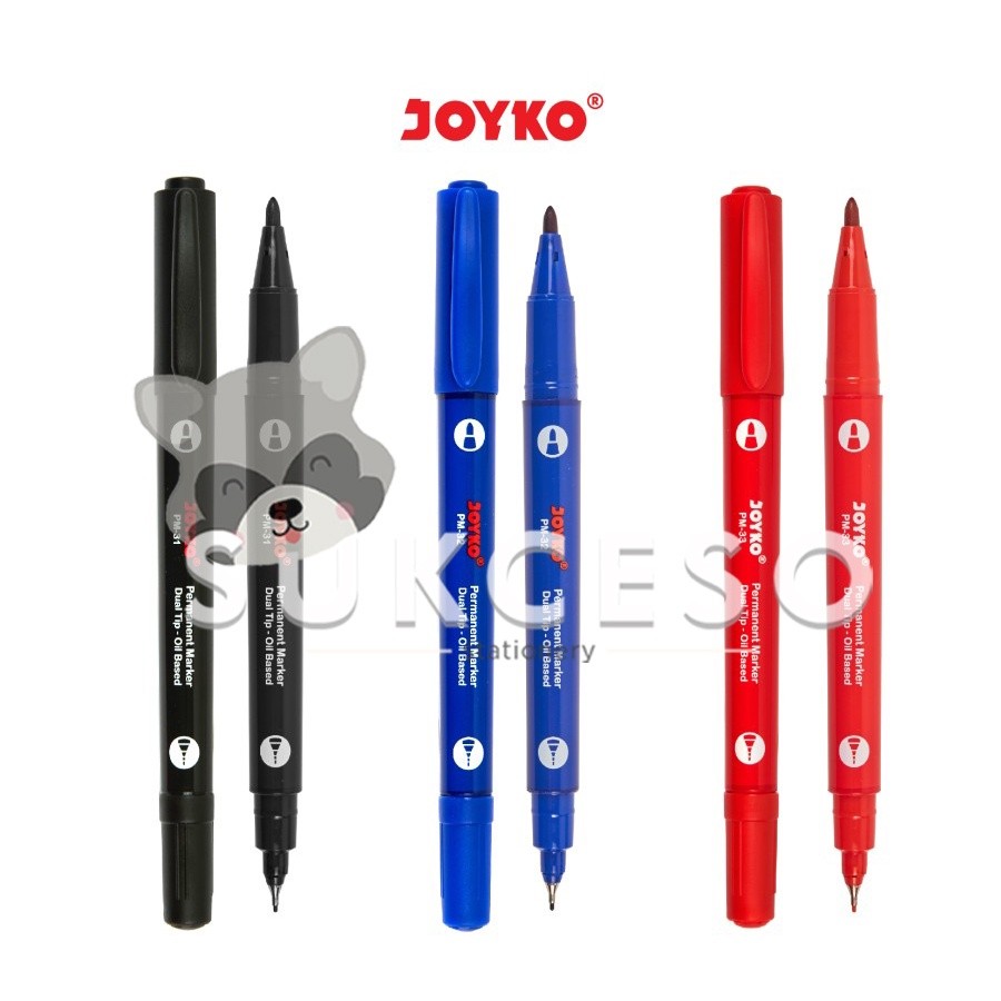 

Joyko Spidol Permanent Marker Dual Tip PM 31~33