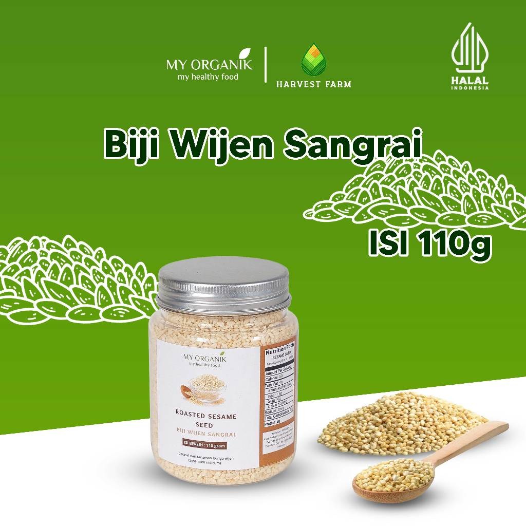 

My Organik Wijen Putih Sangrai Halal Biji Wijen Panggang 110g Toasted Roasted Sesame See