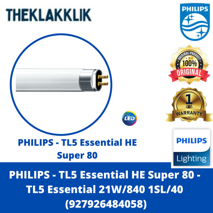 KLAK99 PHILIPS - TL5 Essential HE Super 80 - TL5 Essential 21W/840 1SL/40 (927926484058)