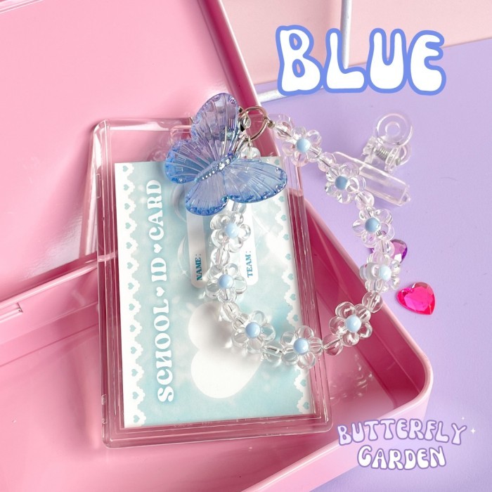 

[Terbaru]Ready Butterfly Transparant Photocard Holder / ID PC Card Holder - Biru Butterfly