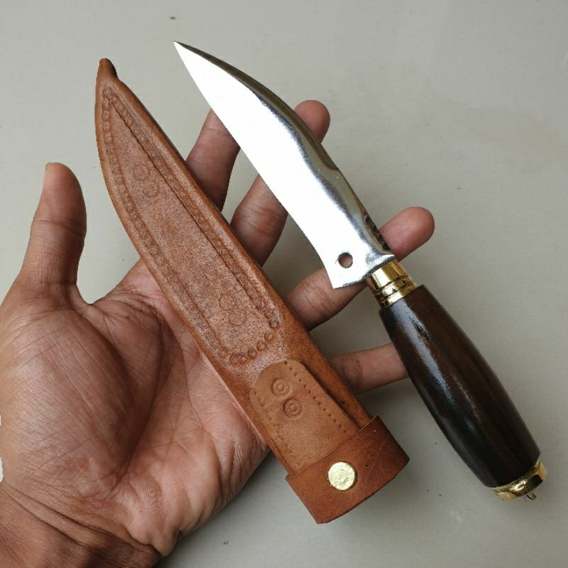 BP - pisau mini elegan buat dapur mancing hiking berburu 12 cm baja putih anti karat tanpa sarung