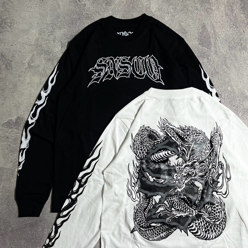 KAOS SNSCO - DRAGON BK & WHITE LS