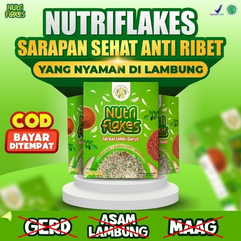 

Nutriflakes Original Sereal Umbi Garut Solusi Atasi Lambung Magh Gerd, Suplemen Makanan