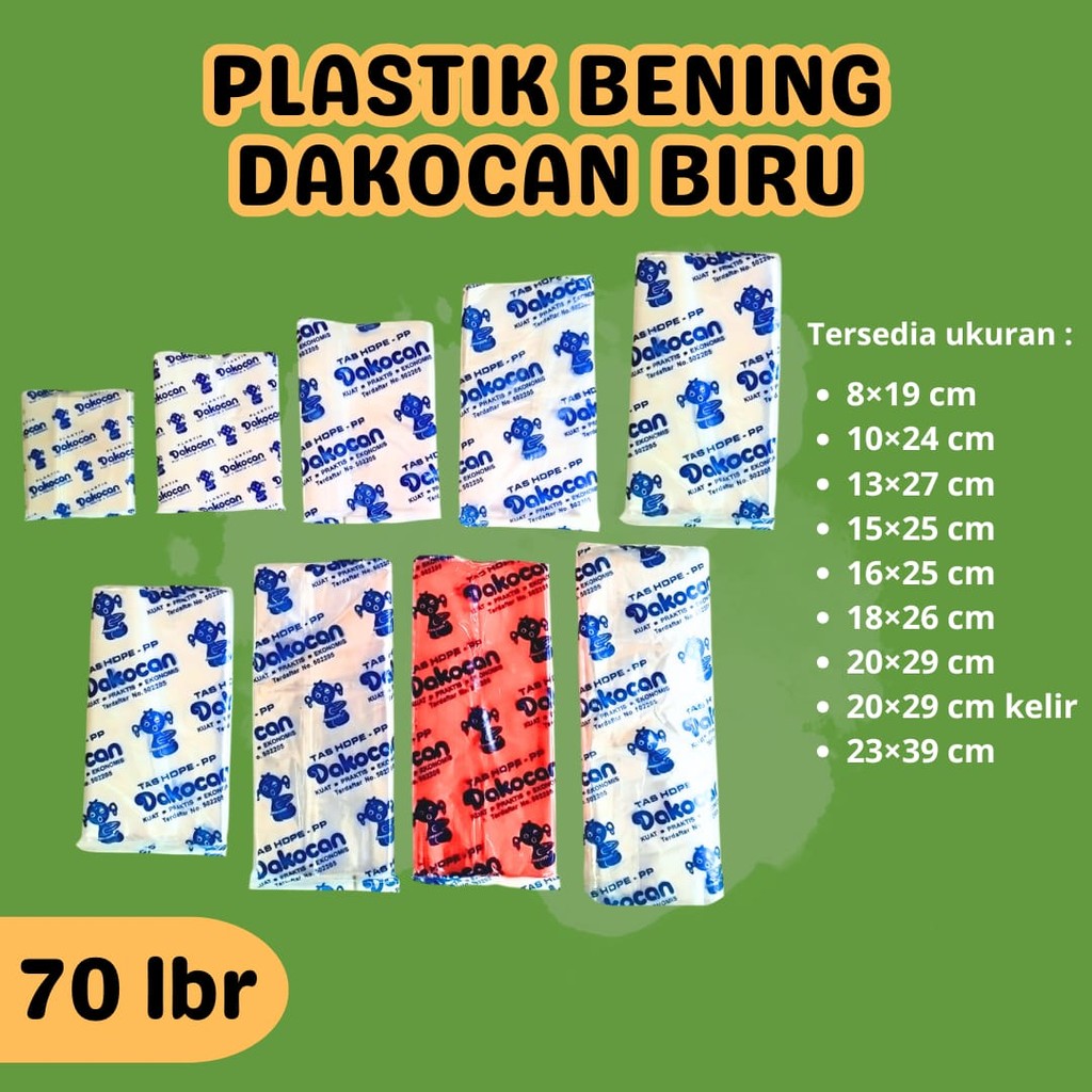 (70 lbr) Plastik bening serbaguna/plastik dakocan/plastik sayur/kantong plastik