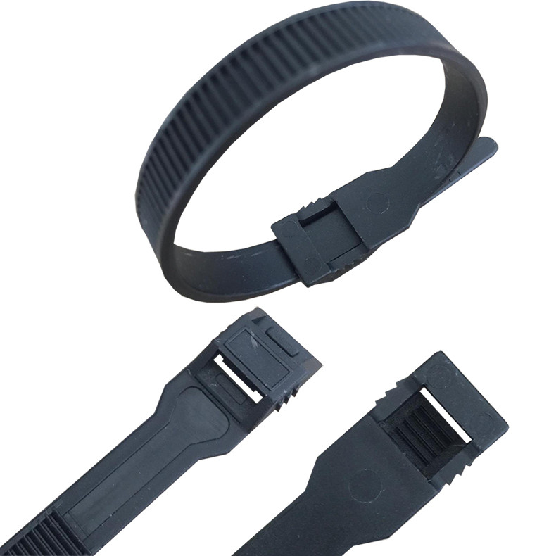 

9x180mm 9*180mm Black Nylon Plastic Flat Buckle Self Locking Reverse Teeth Protect Wire Wrap String Zip Ties Cable Tie