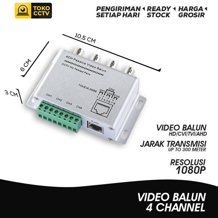 

Video balun 4CH, Balun CCTV ahd, analog, hdtvi