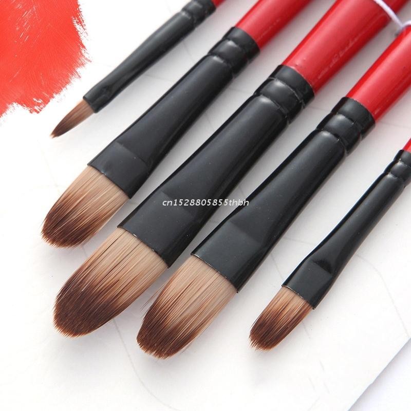 

5Pcs Premium Acrylic Oil Paint Brushes Set Round Pointed Tip Paintbrushes for All Purpose Oil Watercolor Painting Artist