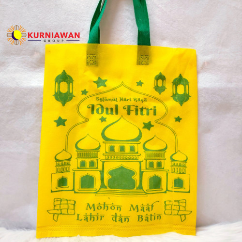 

Tas Kain Lebaran / Goodie Bag Idul Fitri Size 38 X 45 1 Sisi Per Lusin - Kuning