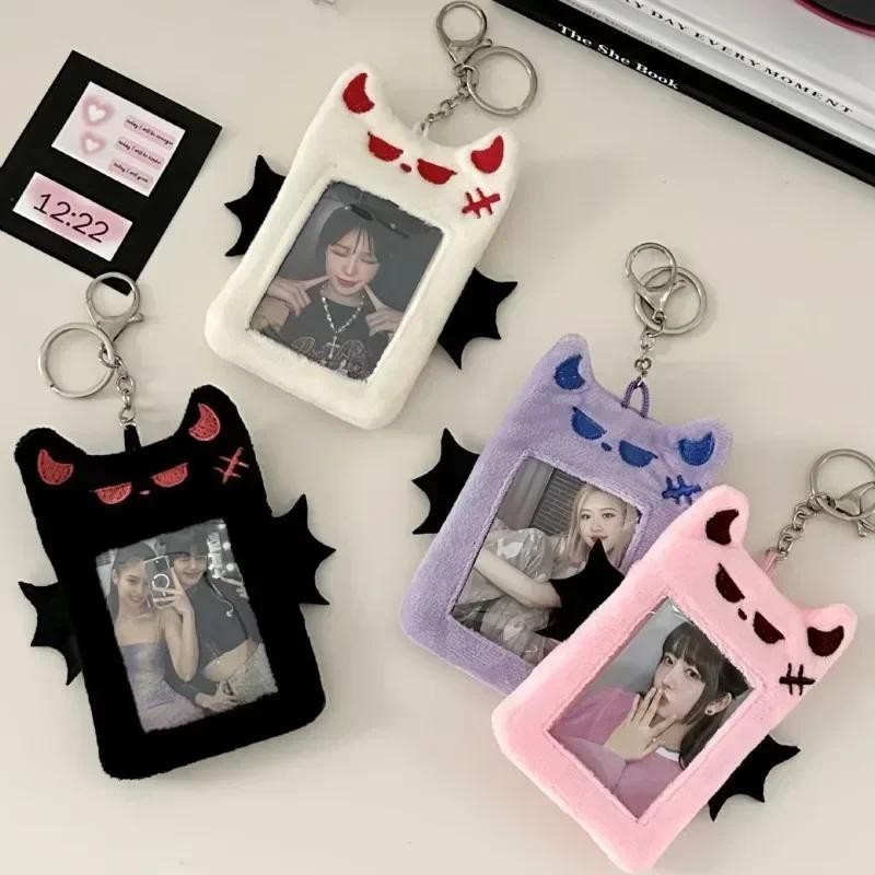 

Cartoon Furry Kpop Photocard Holder Kawaii Funny Bat Demon Series Student ID Card Cover Case Key Ring Portable Bag Pendant