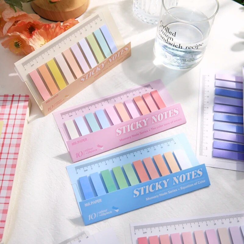 

200 Sheets/set of Moranti Colored Index Stickers for Marking, Message Creative Stationery Stickers