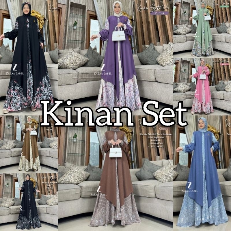 BEST SELLER KINAN SET 24 | KINAN SET 22 | KINANTI SET HIJAB LD110 & LD120 (LABEL SAVNA) | SET OUTER 
