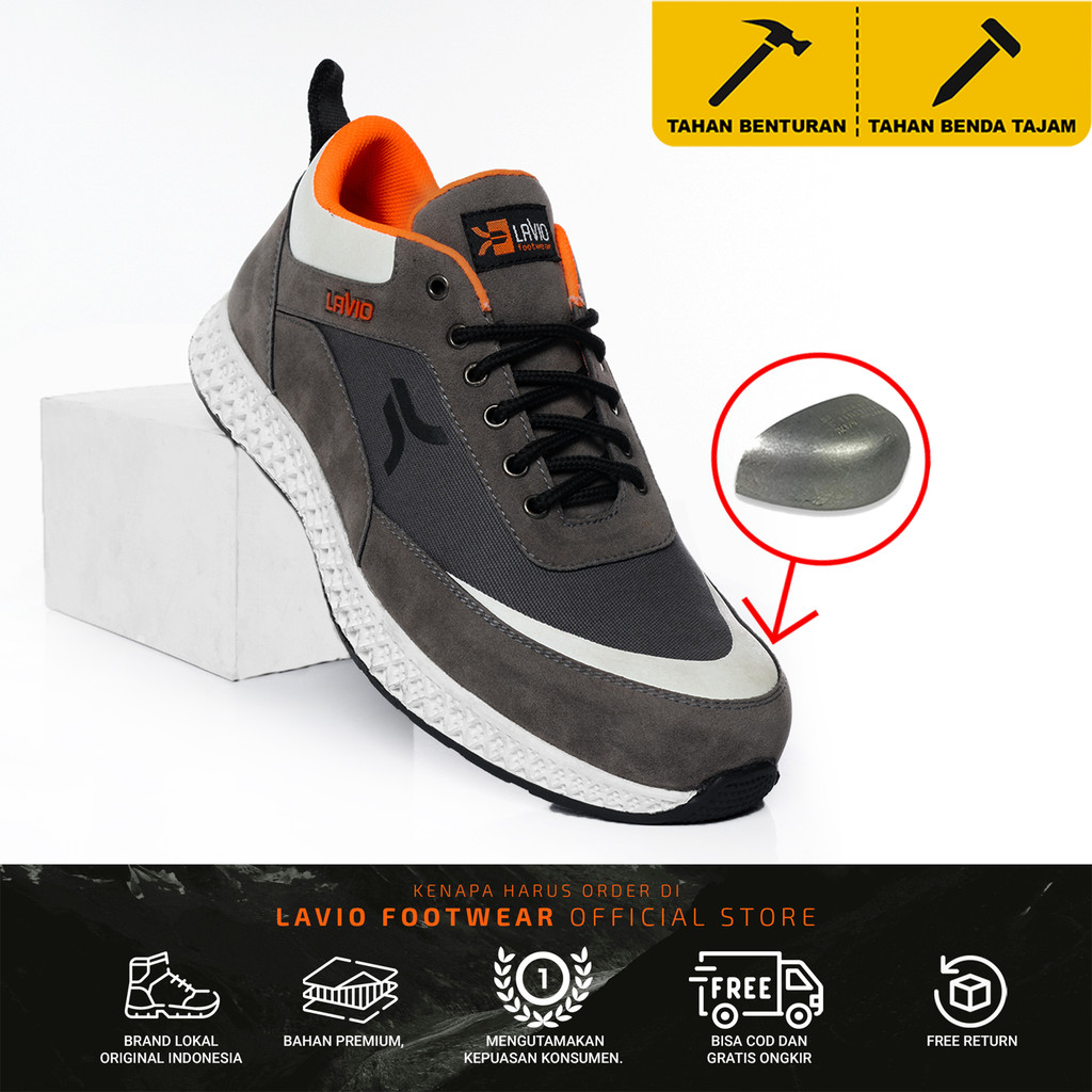 Lavio Hugo Sepatu Safety Sport Pria Original Anti Selip Glow in the Dark