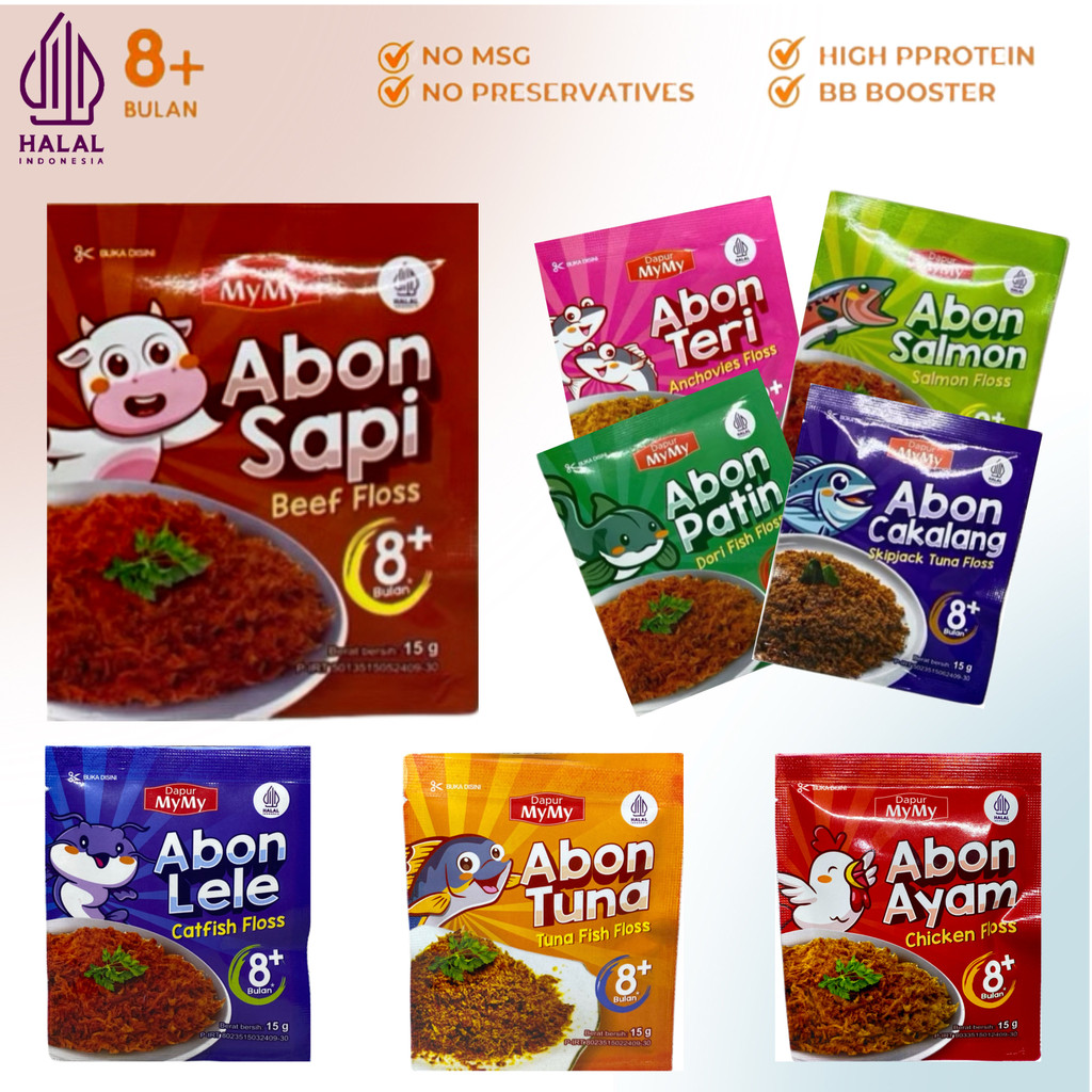 

Abon MPASI BB Booster Bayi NON MSG Anti GTM Abon Bayi Anak 6+ 8+ Ayam Sapi Tuna Lele Teri Babyteri