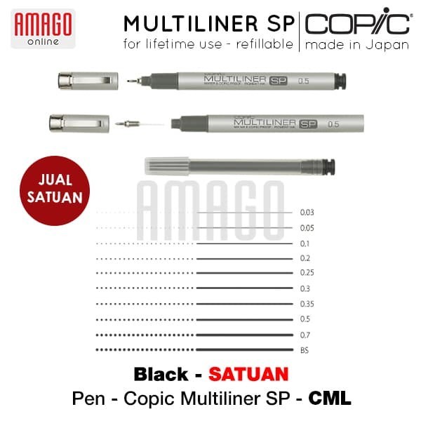 

COPIC MULTILINER SP - REFILLABLE - SATUAN - CML - 0.25