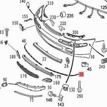 Spoiler bawah bemper depan kiri Mercedes Benz S class (W220)